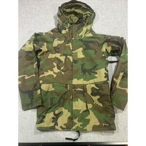 Woodland BDU Gore-Tex Parka Small Long Cold Weather Rain Jacket Tennier *READ*